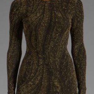 Black/ Gold Long Sleeve Mini Dress